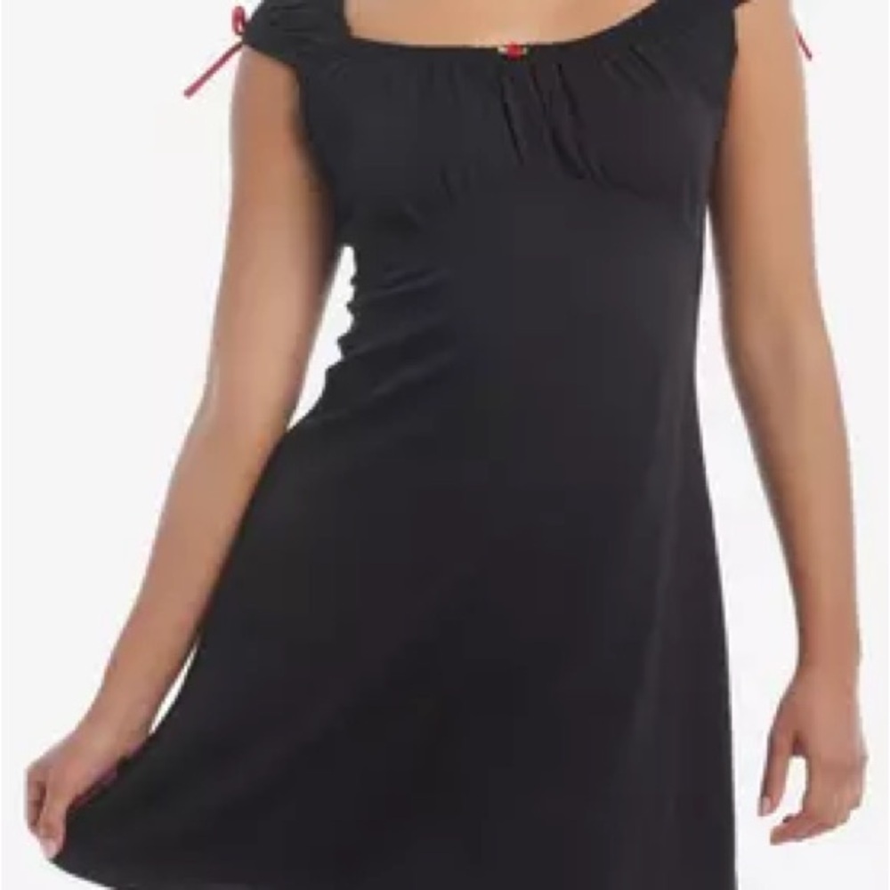Black Sleeveless Mini Dress with Ruffle Shoulders – Size XS/S